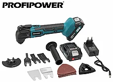Реноватор (многофункциональный инструмент) аккумуляторный ProfiPower MKDTM-18V (2 АКБ 2 А/ч, набор насадок), фото 2