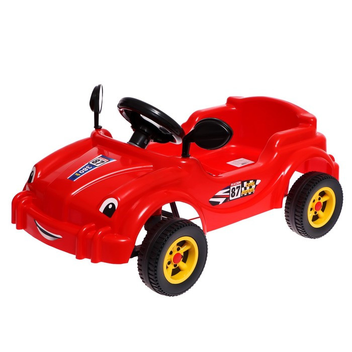 Машина-каталка педальная Cool Riders, с клаксоном, цвет красный - фото 1 - id-p206411183
