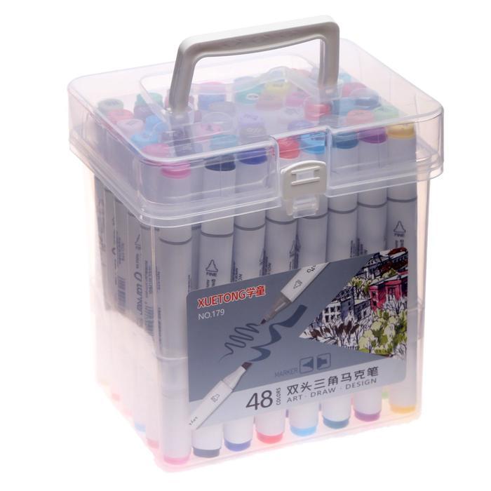 Набор маркеров для скетчинга двусторонние 48 штук/48 цветов - фото 1 - id-p206417421