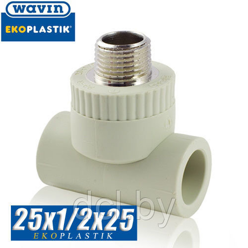 Тройник с наружной резьбой 25x1/2"x25 Wavin Ekoplastik - фото 1 - id-p206428990