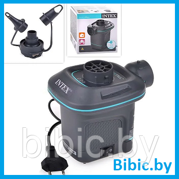 Насос электрический Intex Quick-Fill 66640 воздушный для велосипеда лодки матраса мячей автомобиля Интекс