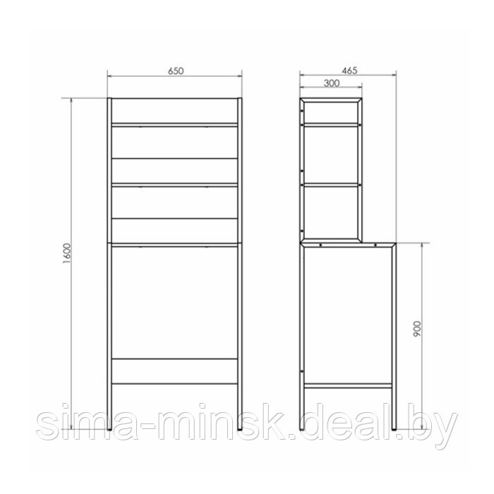 Стеллаж для стиральной машины Comforty, бетон светлый - фото 3 - id-p206425225