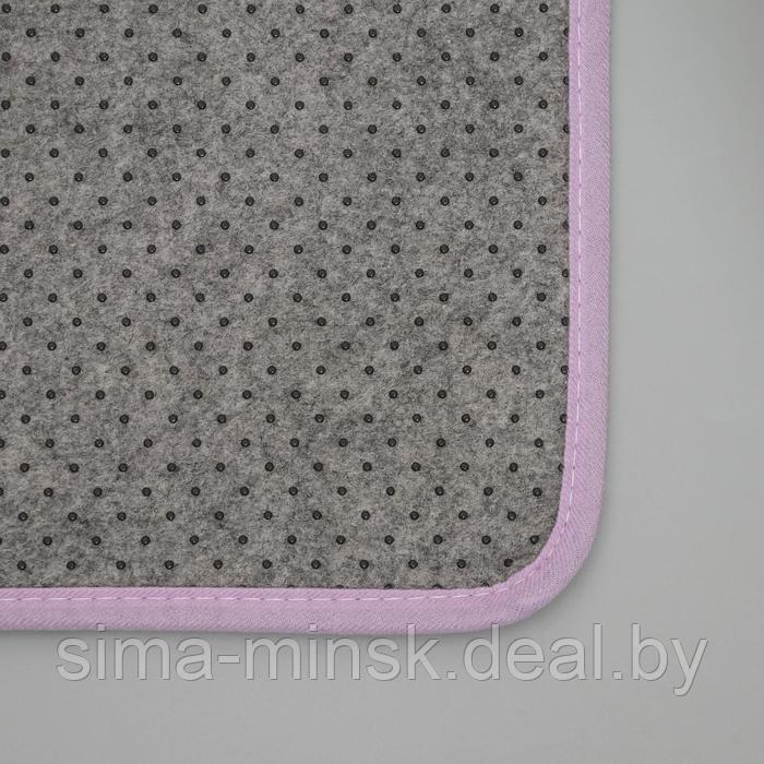 Набор ковриков для ванной и туалета Доляна «Фиолетовые цветы», 2 шт: 40×50, 50×80 см - фото 3 - id-p206436835