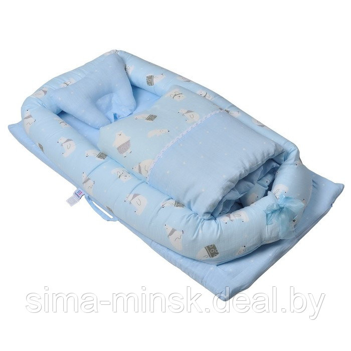 Спальное гнездо «Медведи», цвет голубой - фото 1 - id-p206434637