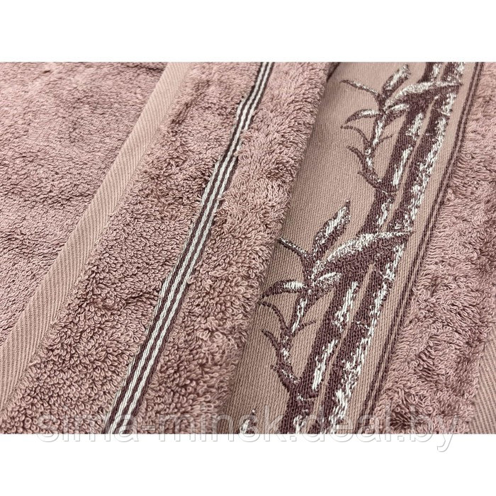 Полотенце бамбуковое Palmyra, размер 70x140 см, цвет сухая роза - фото 2 - id-p206438310