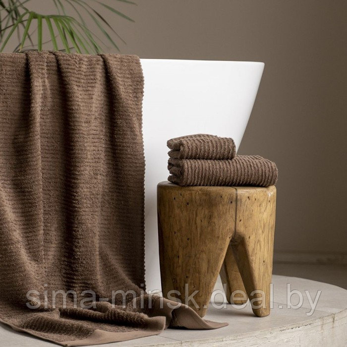 Полотенце махровое «Лайн», размер 30х50 см, цвет коричневый - фото 1 - id-p206437055