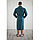 Халат мужской, шалька+кант, размер 52, цвет изумрудный, вафля, фото 3
