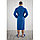 Халат мужской, шалька+кант, размер 52, цвет синий, вафля, фото 3
