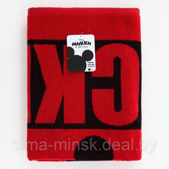 Полотенце махровое Mickey "Микки Маус", красный, 70х130 см, 100% хлопок, 420гр/м2 - фото 5 - id-p206434434
