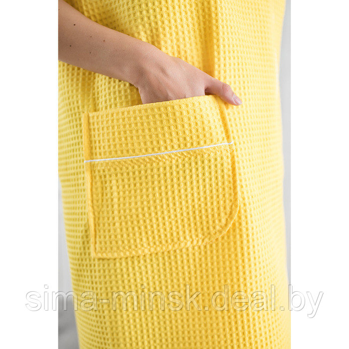 Парео женское, цвет лимонный, вафельное полотно - фото 3 - id-p206435708