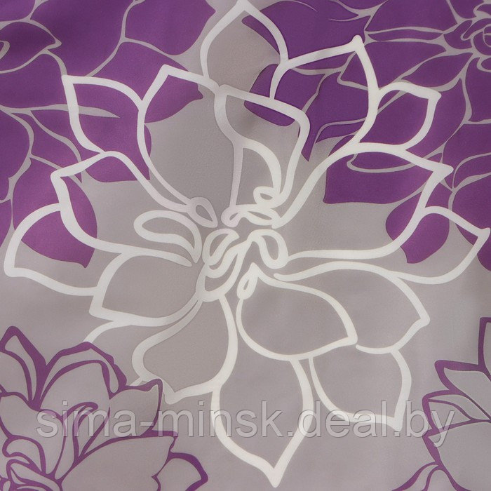 Штора для ванны Доляна «Большие цветы», 180×180 см, полиэстер, цвет сиреневый - фото 2 - id-p206438402