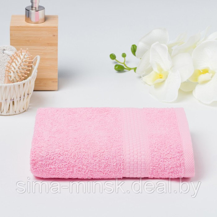 Полотенце махровое гладкокрашеное «Эконом» 70х130 см, цвет розовый - фото 1 - id-p206435738