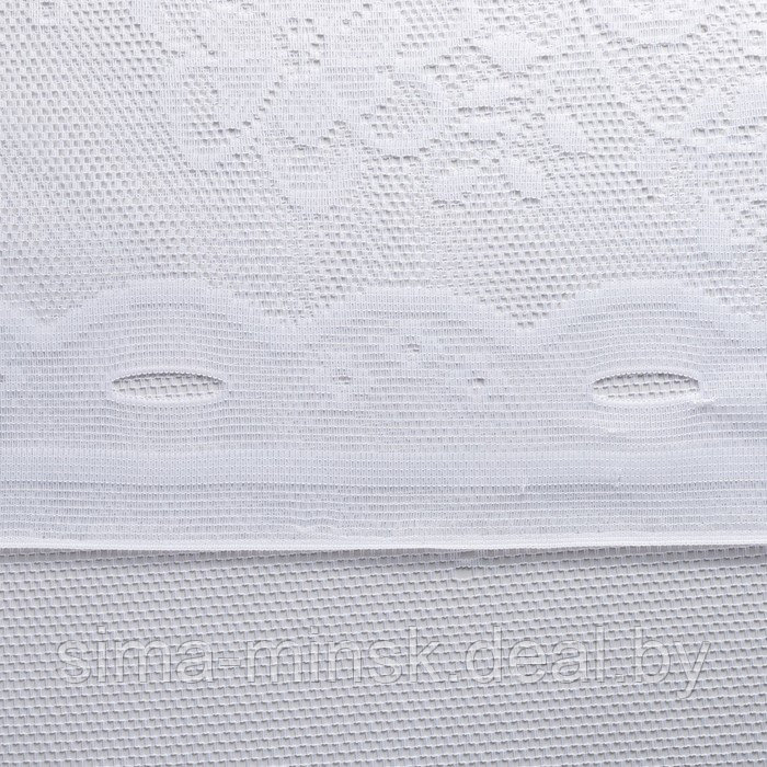 Тюль на кухню без шторной ленты, 200х165 см, цвет белый, 100% полиэстер - фото 3 - id-p206441275