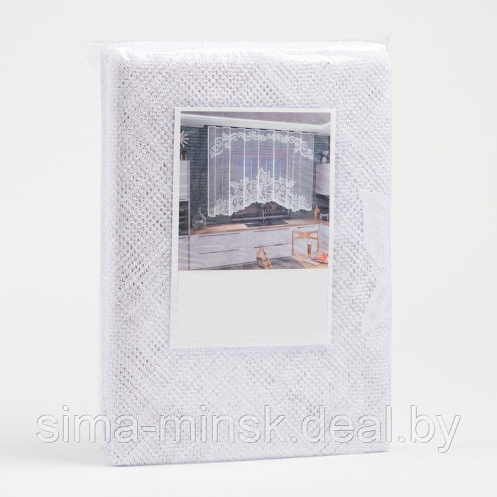 Тюль на кухню со шторной лентой, 345х165 см, цвет белый, 100% полиэстер - фото 6 - id-p206441294