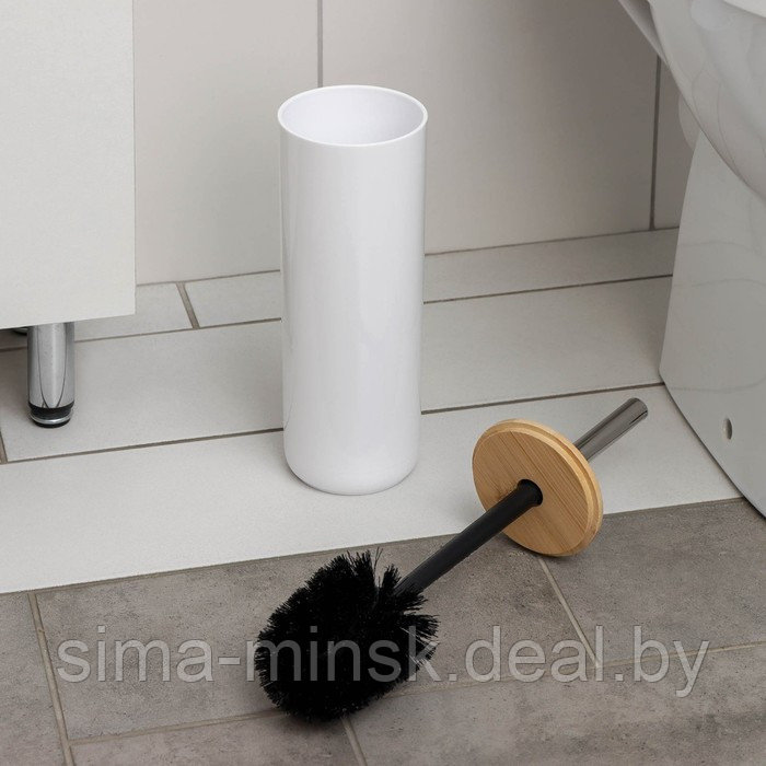 Комплект для туалета «Бамбук», d=9,2 см, h=37,2 см, цвет белый - фото 2 - id-p206453854