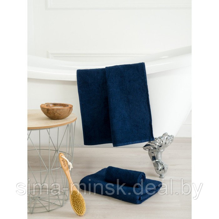 Полотенце пряжа «Ринг», без бордюра, размер 70x140 см, цвет синий - фото 1 - id-p206437258