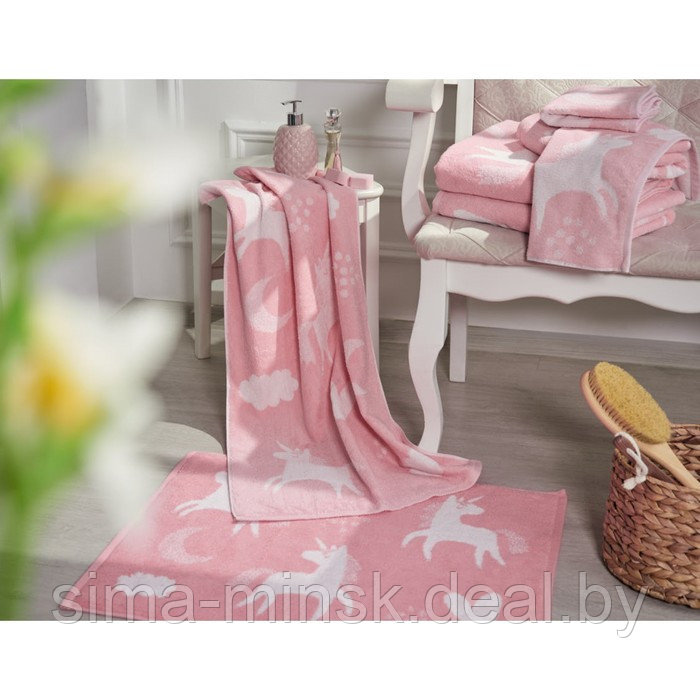 Полотенце для ног Unicorn, размер 50х70 см, цвет розовый - фото 2 - id-p206437335