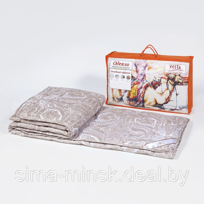 Одеяло облегченное 140х205 см, шерсть верблюда, ткань тик, п/э 100% - фото 2 - id-p206435168