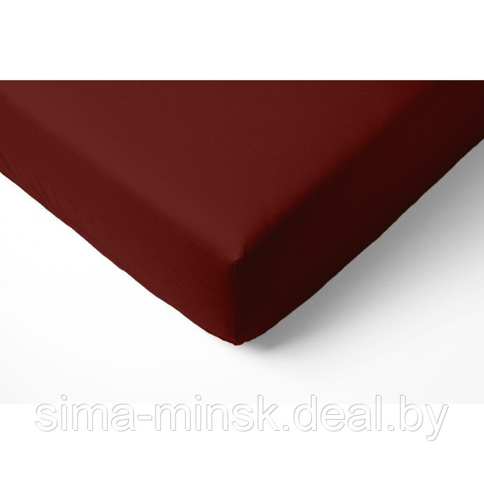 Простыня на резинке, размер 200х160х20 см, цвет шоколад - фото 1 - id-p206450861