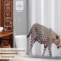 Штора для ванны Доляна «Гепард», с люверсами, 180×180 см, полиэстер