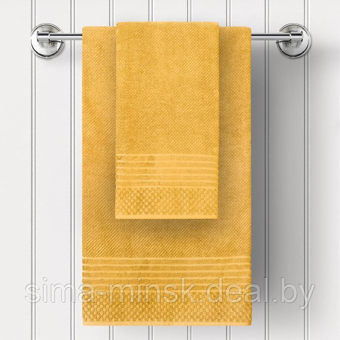 Полотенце махровое Mustard, размер 70х130 см, цвет жёлтый - фото 1 - id-p206437613