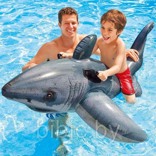 Детский надувной плот "Акула" INTEX Интекс. Игрушка-наездник плавательный для купания плавания детей 57525NP - фото 2 - id-p206454699
