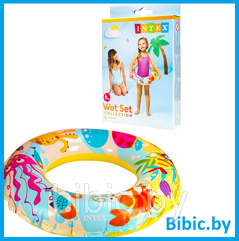 Детский надувной круг для плавания Подводный мир 56205NP для купания плавания детей в море бассейне - фото 1 - id-p206455371
