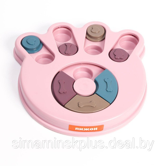 Игрушка интеллектуальная для лакомств "Лапа", 14 х 13,5 х 3 см, розовая - фото 2 - id-p206455853