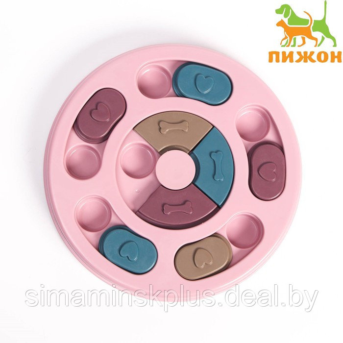Игрушка интеллектуальная для лакомств, 14 х 3 см, розовая - фото 1 - id-p206455855