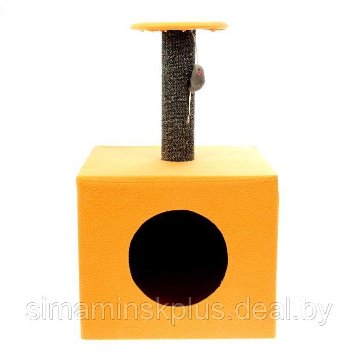 Когтеточка "Столбик", куб с площадкой, 35 х 30 х 85 см, микс цветов - фото 2 - id-p206455858