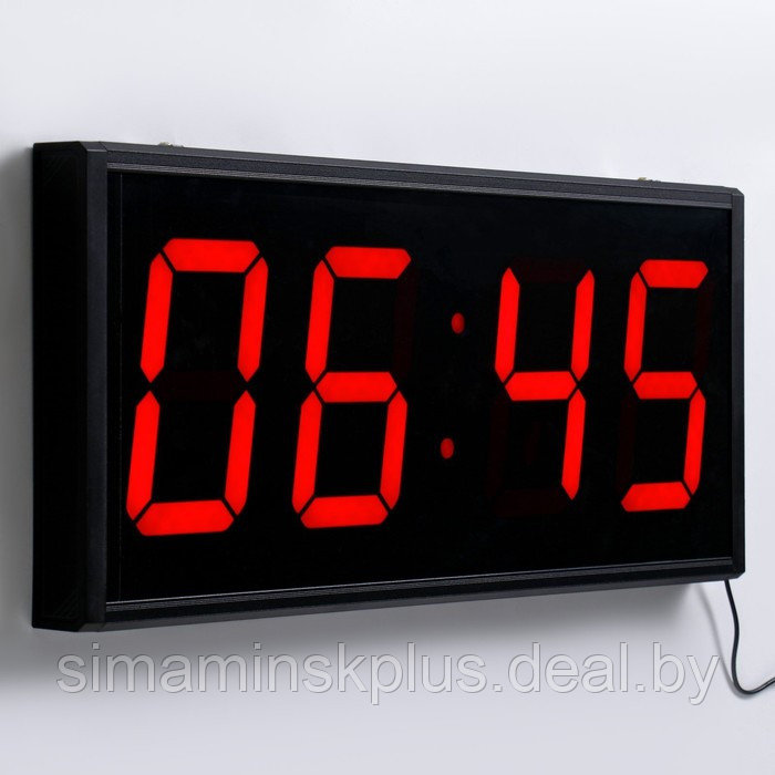 Часы электронные настенные "Соломон", таймер, секундомер, 26 х 4.5 х 60 см, красные цифры - фото 3 - id-p206455838
