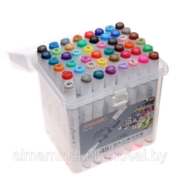 Набор маркеров для скетчинга двусторонние 48 штук/48 цветов - фото 2 - id-p206456180