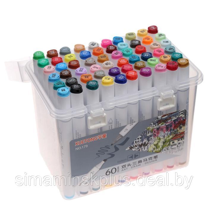Набор маркеров для скетчинга двусторонние 60 штук/60 цветов - фото 2 - id-p206456181