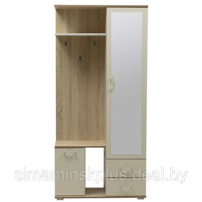 Шкаф комбинированный «Кармен 1», 900×350×1900 мм, зеркало, цвет дуб сонома / белый - фото 4 - id-p206457147