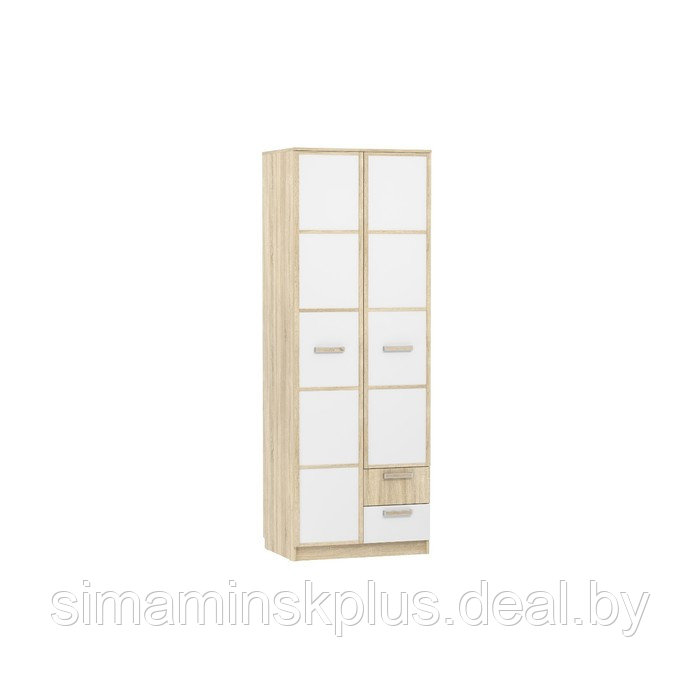 Шкаф для одежды с ящиками Фанк, 802х574х2256, Белый/Дуб сонома - фото 1 - id-p206456980