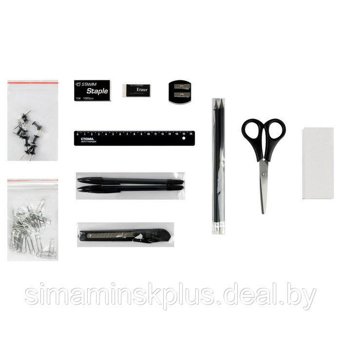 Набор канцелярских принадлежностей СТАММ "MiniDesk", 13 предметов, вращающийся, черный - фото 3 - id-p206456059