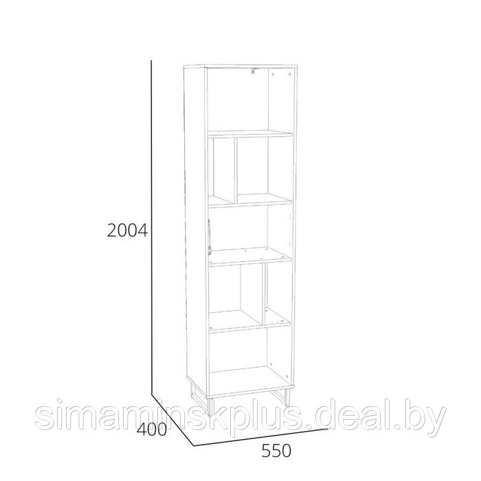 Стеллаж Фолк, 550х400х2004, Дуб гранж песочный - фото 3 - id-p206456760