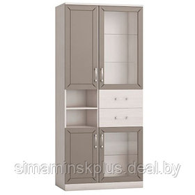 Шкаф-пенал «Босфор», 878×468×1998 мм, 4 двери, 2 ящика, ясень анкор светлый/глиняный серый