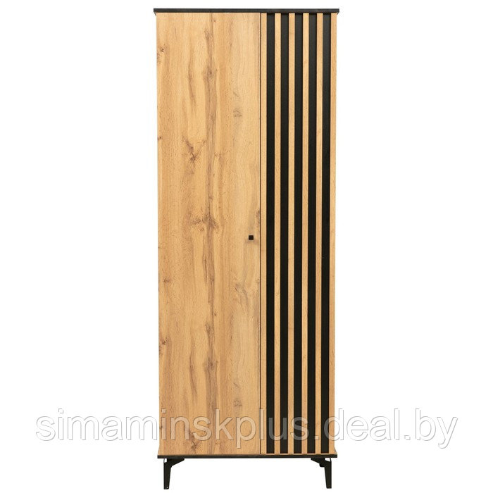 Шкаф для одежды «Либерти» 51.01, 820×429×2170 мм, опора металл, цвет дуб вотан / чёрный - фото 3 - id-p206457547