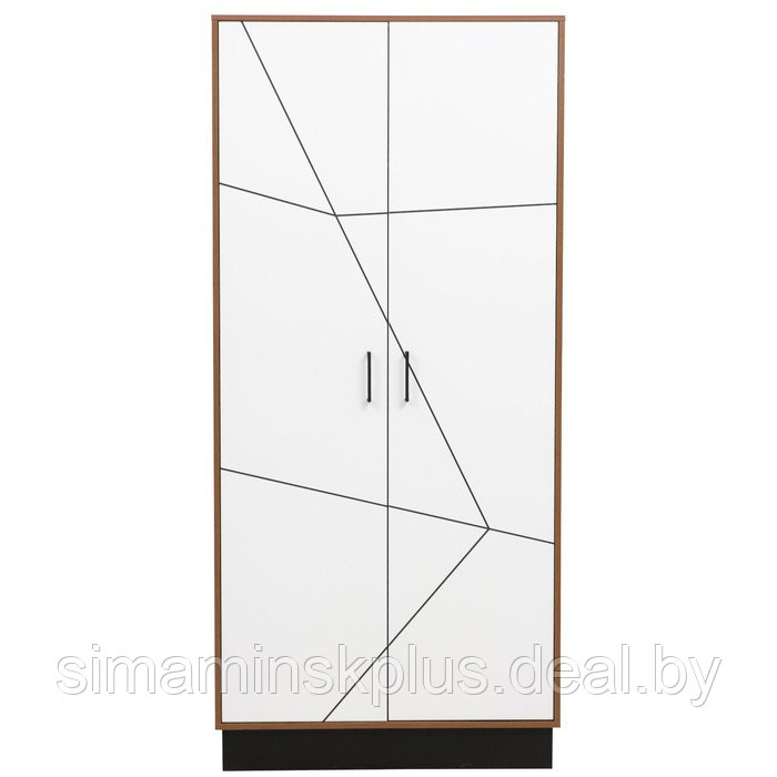 Шкаф 2-х дверный для одежды «Гамма» 54.03, 954×565×2075 мм, таксония / чёрный / ПВХ белый - фото 3 - id-p206457559