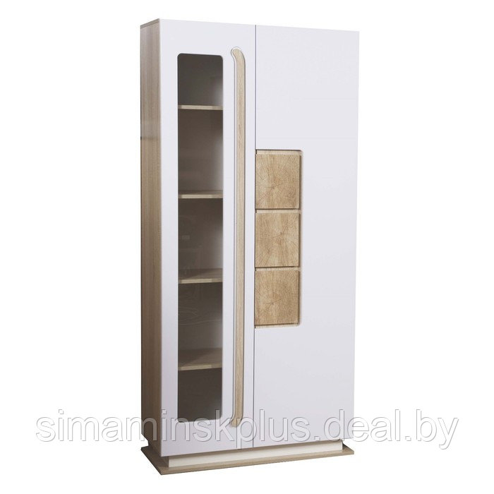 Шкаф комбинированный «Дора» 30.02-02, 900×434×1964 мм, цвет дуб сонома / белый глянец - фото 1 - id-p206457563