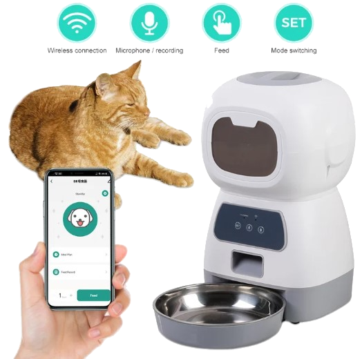 Автоматическая кормушка для домашних питомцев Elf Automatic Pet feeder с Wi-Fi и управлением через смартфон - фото 2 - id-p206460908