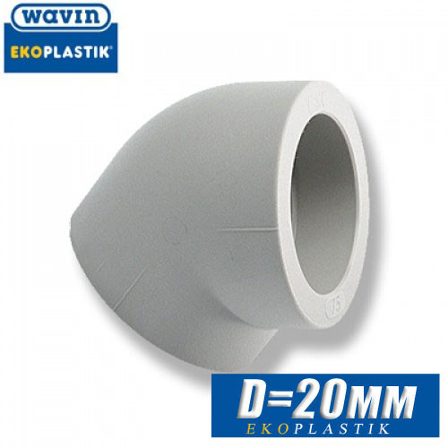 Угол d20x45° Wavin Ekoplastik - фото 1 - id-p206469770