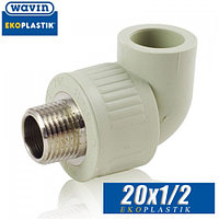 Угол с наружной резьбой d20x1/2" Wavin Ekoplastik