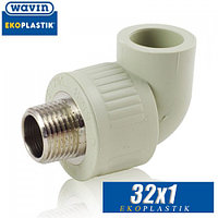 Угол с наружной резьбой d32x1" Wavin Ekoplastik