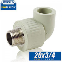 Угол с наружной резьбой d20x3/4" Wavin Ekoplastik