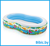 Детский надувной бассейн Лагуна круглый,интекс intex 56490NP плавательный для купания детей малышей от 3 лет