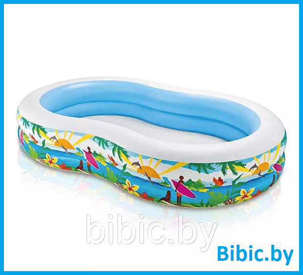 Детский надувной бассейн Лагуна круглый,интекс intex 56490NP плавательный для купания детей малышей от 3 лет - фото 1 - id-p206471270