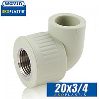 Угол с внутренней резьбой d20x3/4" Wavin Ekoplastik