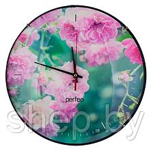 Часы настенные Perfeo PF-WC-006, круглые д. 30 см, без корпуса/Роза циферблат